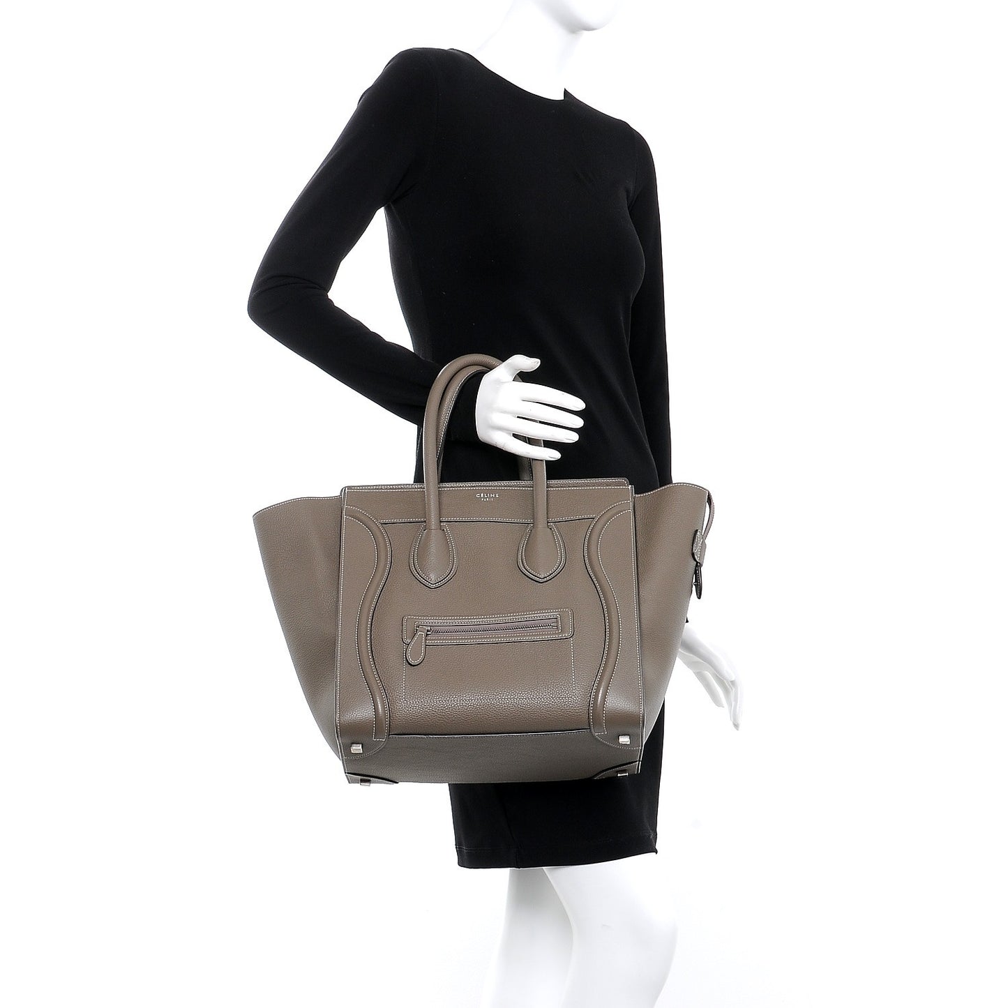 Drummed Calfskin Mini Luggage Souris