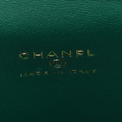 Chanel Lambskin Quilted Top Handle Mini Vanity Case With Chain Green 6 of 11