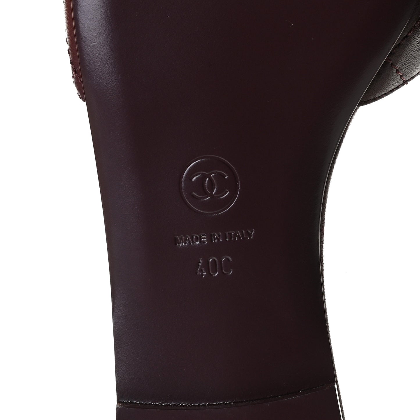 Lambskin Quilted CC Turnlock Sandals 40 Burgundy
