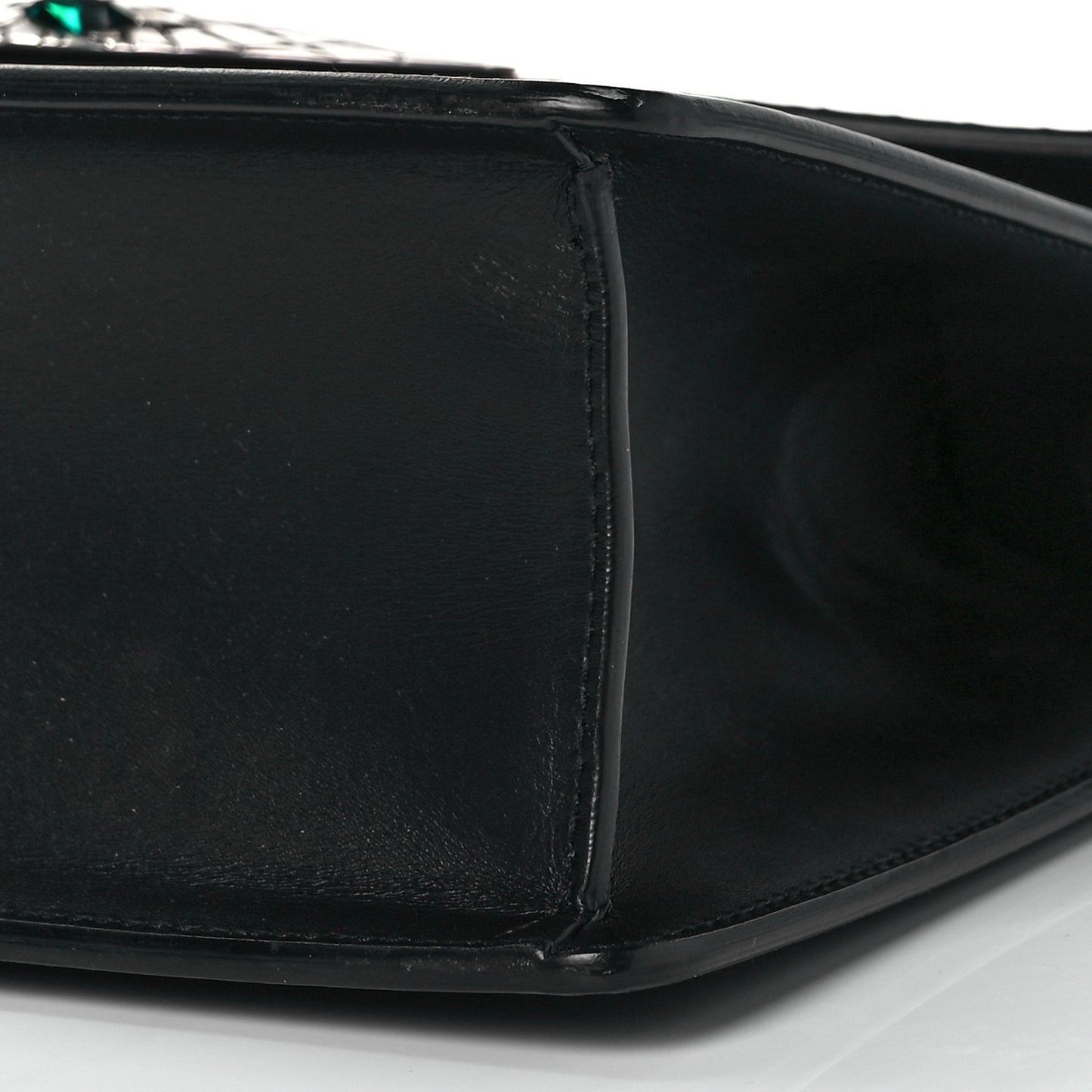 Calfskin Snakeskin Small Lilith Top Handle Bag Black