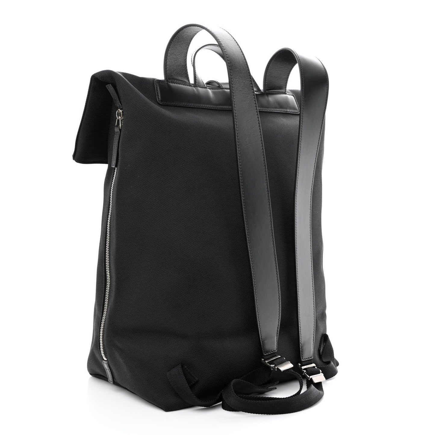 Techno Canvas Web Single Buckle Backpack Black
