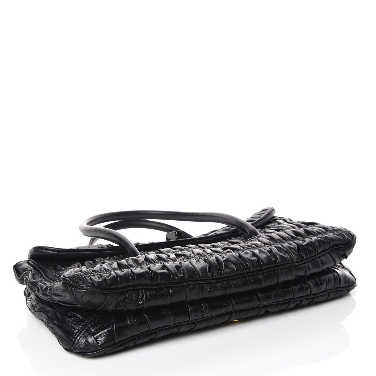 Nappa Gaufre Flap Bag Black