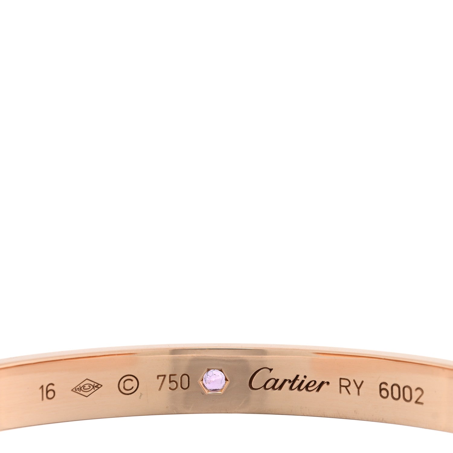 Cartier 18K Pink Gold Pink Sapphire LOVE Cuff Bracelet 16 3 of 3