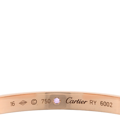 Cartier 18K Pink Gold Pink Sapphire LOVE Cuff Bracelet 16 3 of 3