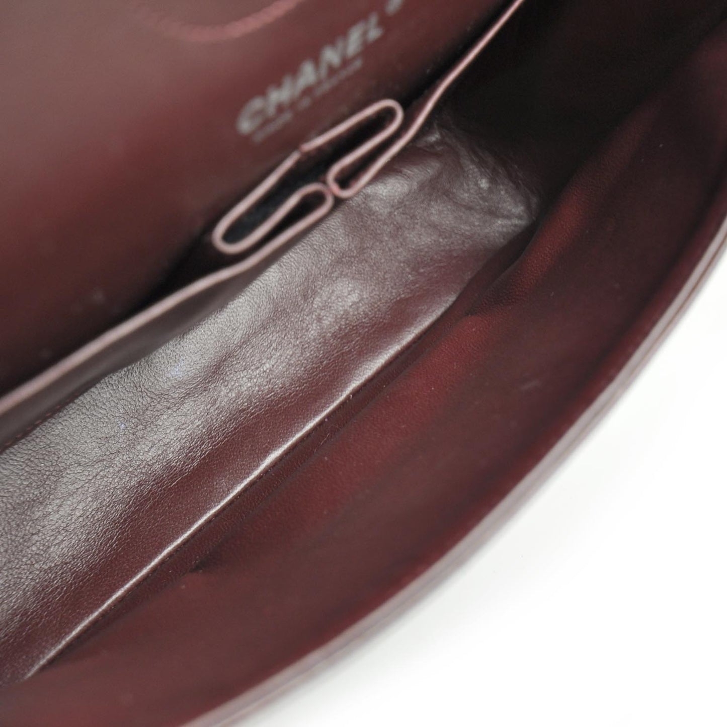 Patent Quilted Medium Double Flap Bordeaux