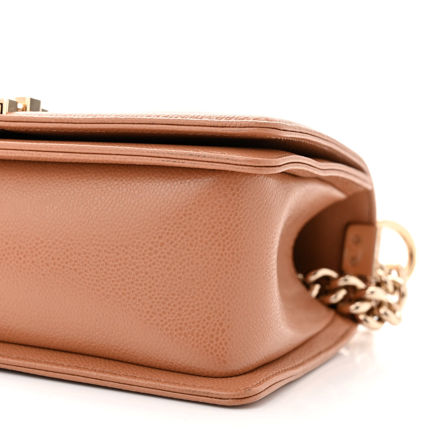 Chanel Caviar Quilted Medium Boy Flap Light Brown 10 of 11