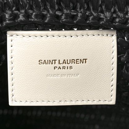 Saint Laurent Raffia Rive Gauche Tote Black 6 of 10