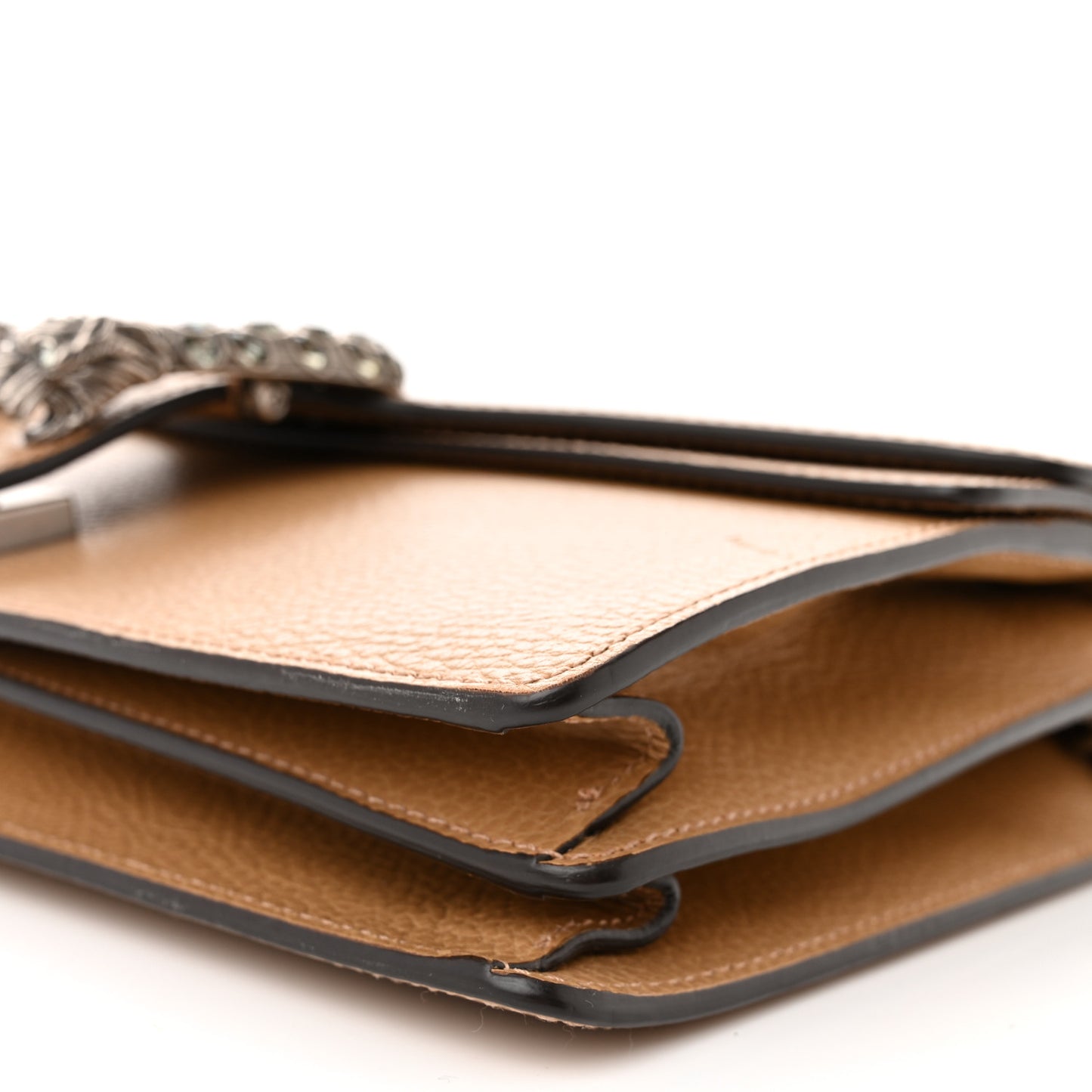 Dollar Calfskin Crystal Small Dionysus Shoulder Bag Natural Tan Black Diamond