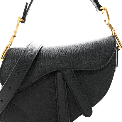 Christian Dior Grained Calfskin Mini Saddle Bag With Strap Black 8 of 13