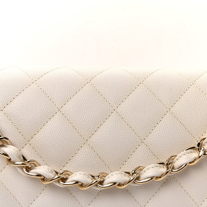 Chanel Caviar Quilted Jumbo Double Flap White 8 of 10