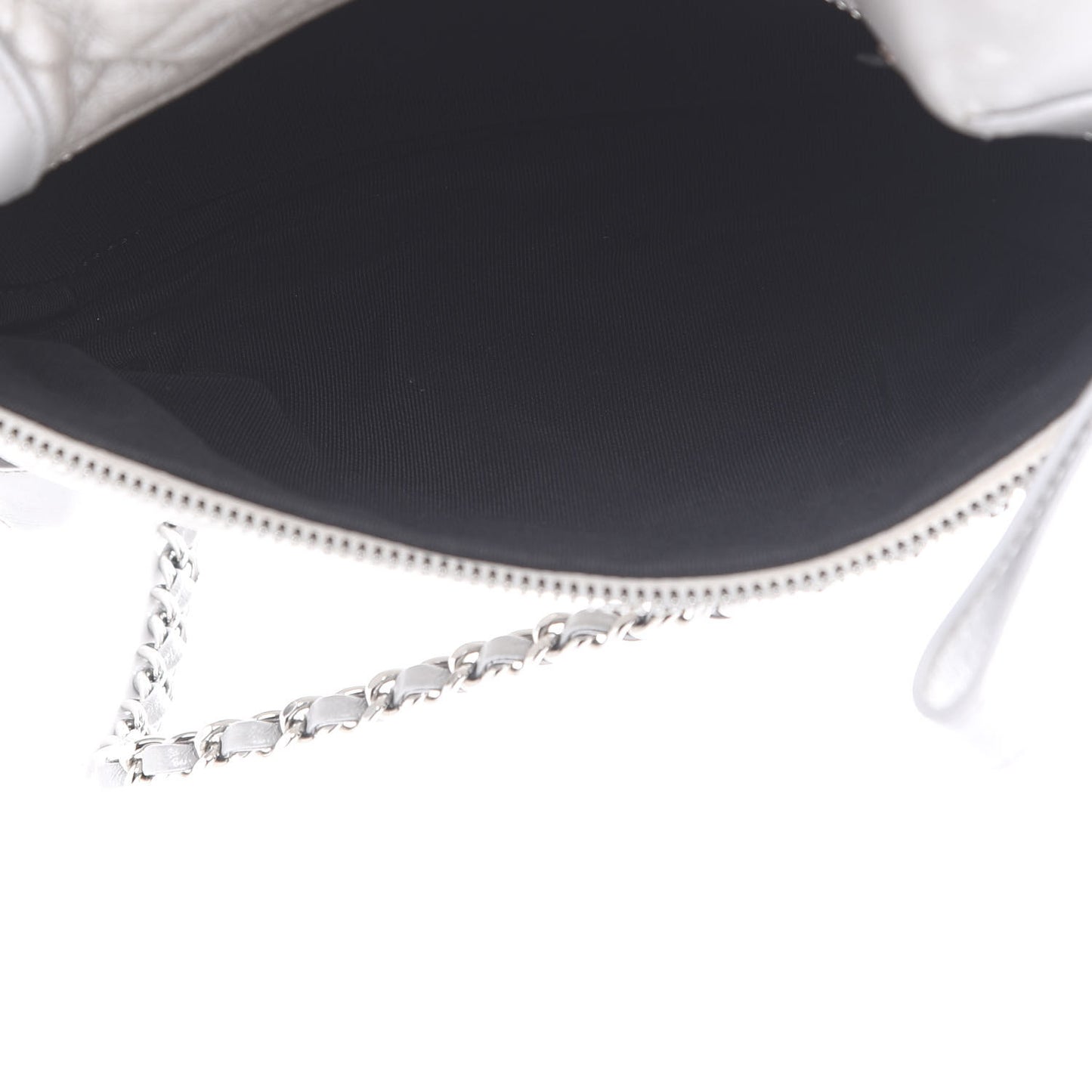 Metallic Calfskin Camera Case Silver