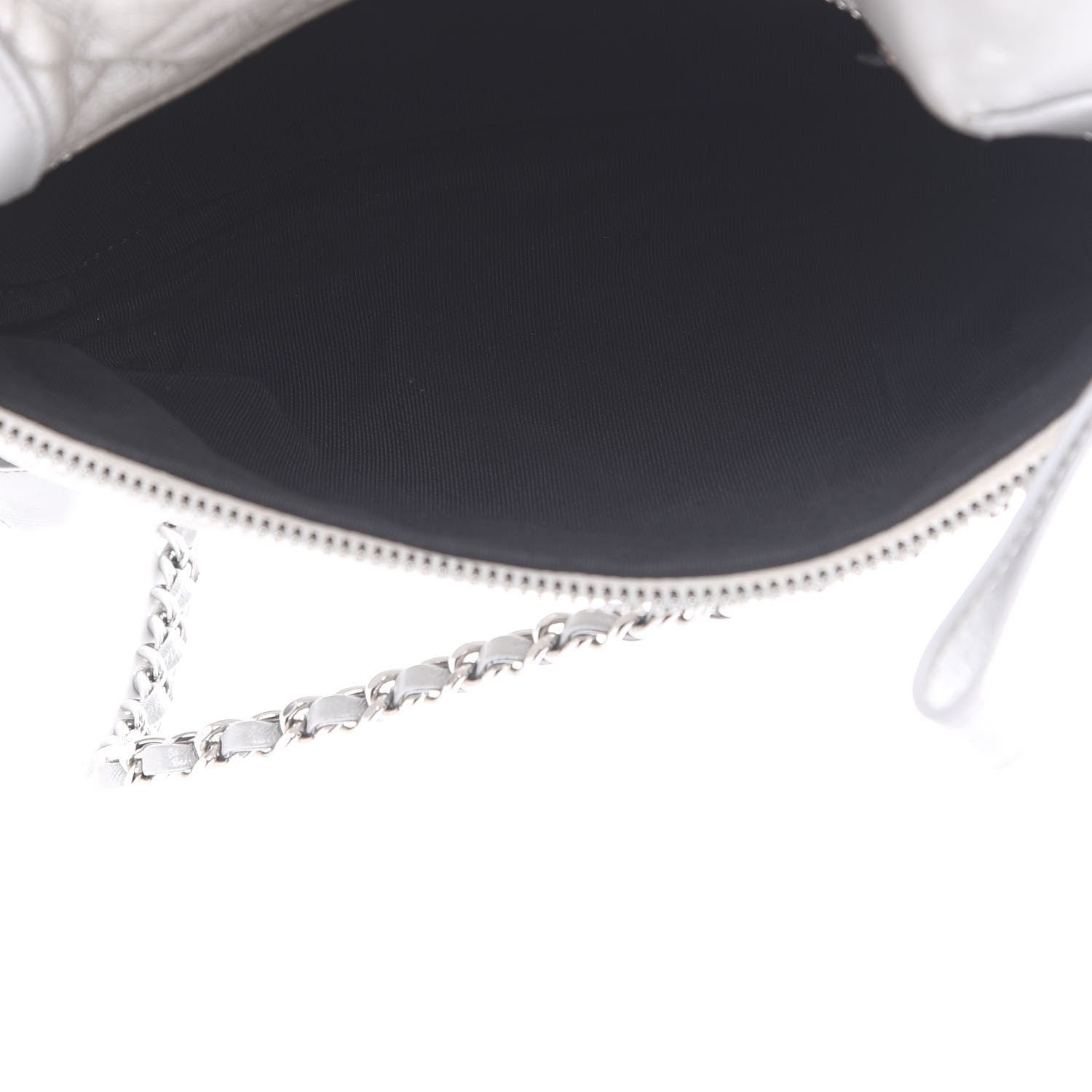 Chanel Metallic Calfskin Camera Case Silver 4 of 10