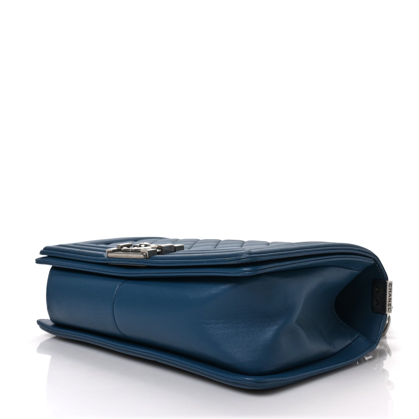 Lambskin Quilted Medium Boy Flap Blue
