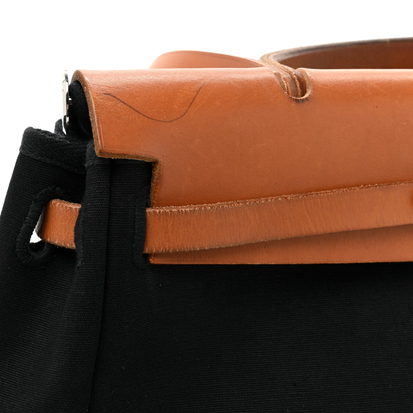 Toile Vache Calfskin Herbag 30 PM Black Natural