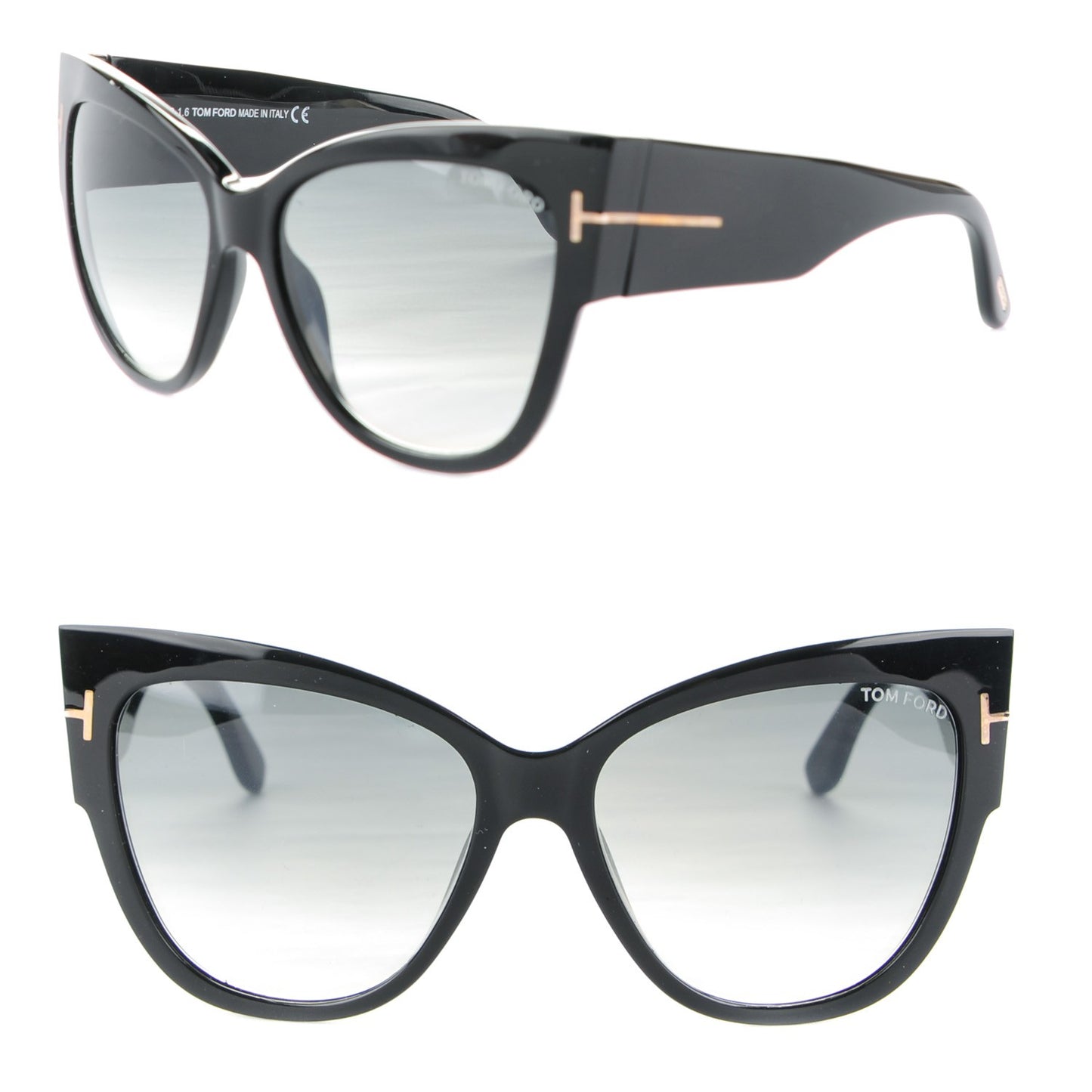 Acetate Anoushka Cat Eye Sunglasses TF371 Black
