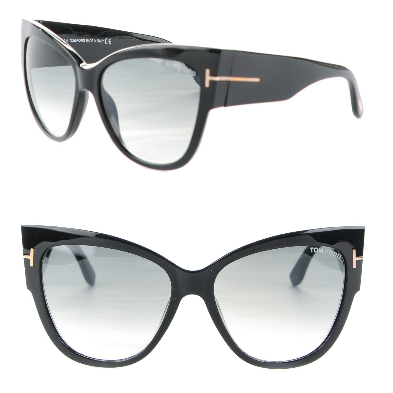 Tom Ford Acetate Anoushka Cat Eye Sunglasses TF371 Black 1 of 6