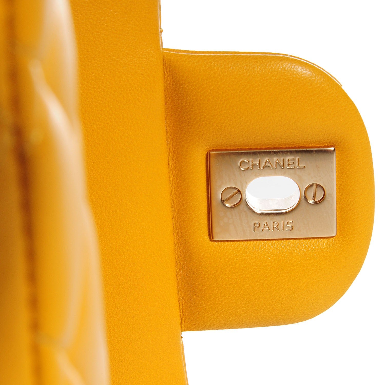Chanel Lambskin Medium Double Flap Yellow 8 of 9