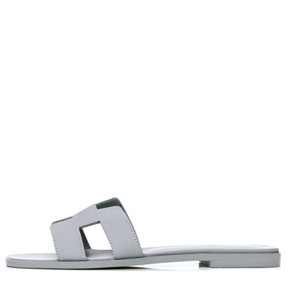 Hermes Epsom Oran Sandals 39 Bleu Glacier 1 of 5