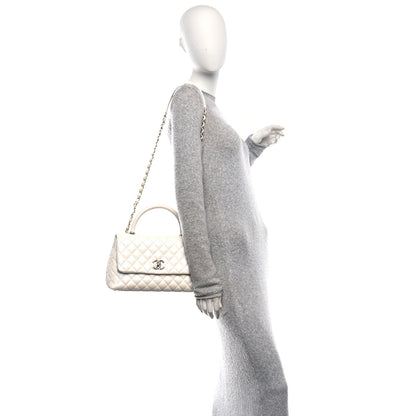 Chanel Iridescent Caviar Quilted Small Coco Handle Flap White 2 of 10