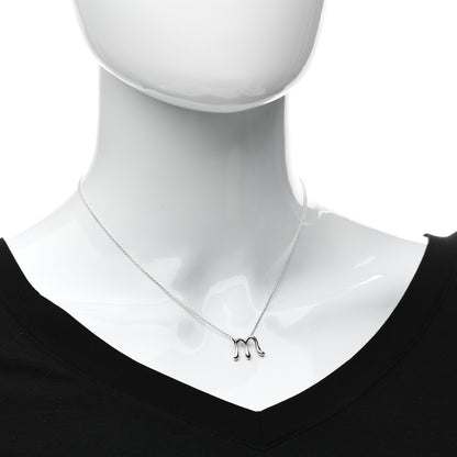 Tiffany Sterling Silver Elsa Peretti Letter M Pendant Necklace 5 of 5
