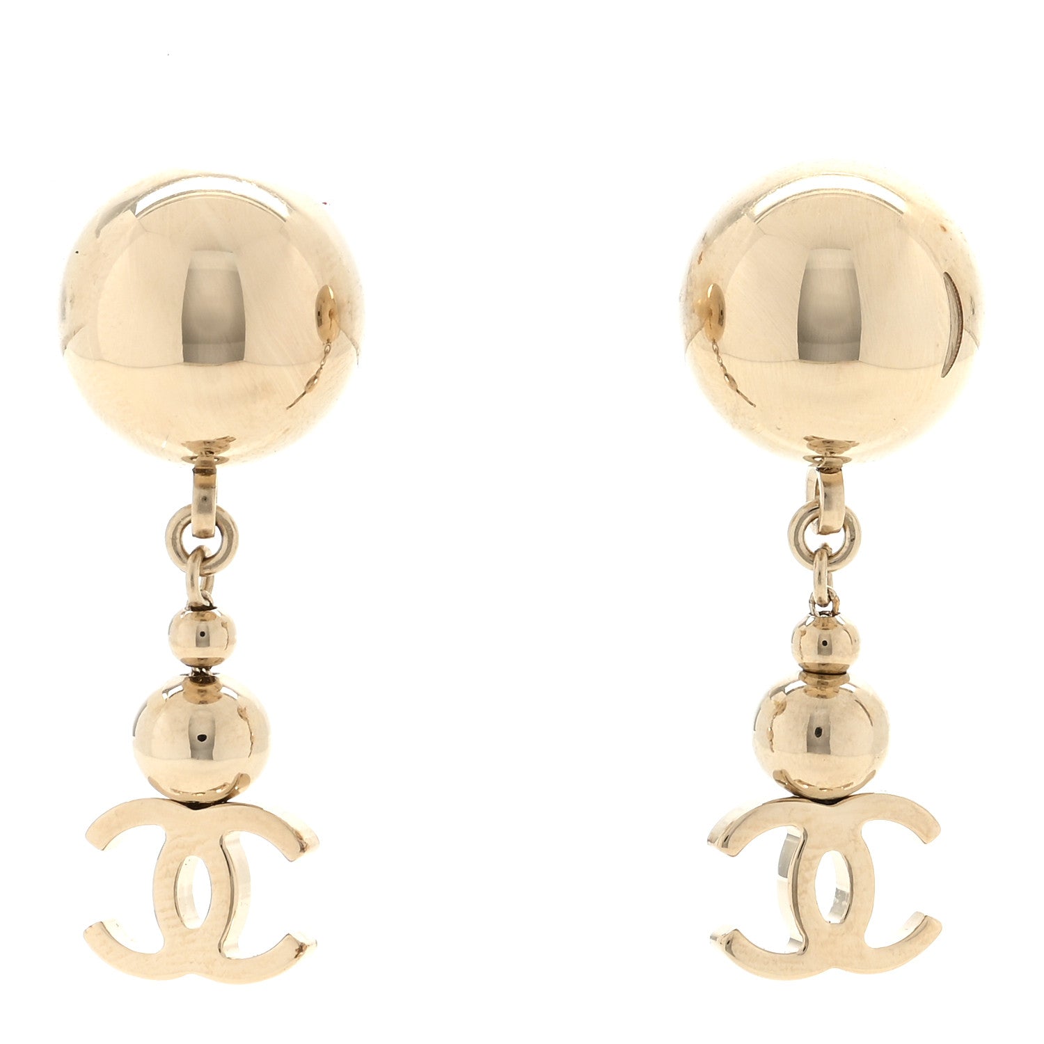 Chanel Metal CC Drop Earrings Gold 1 of 4