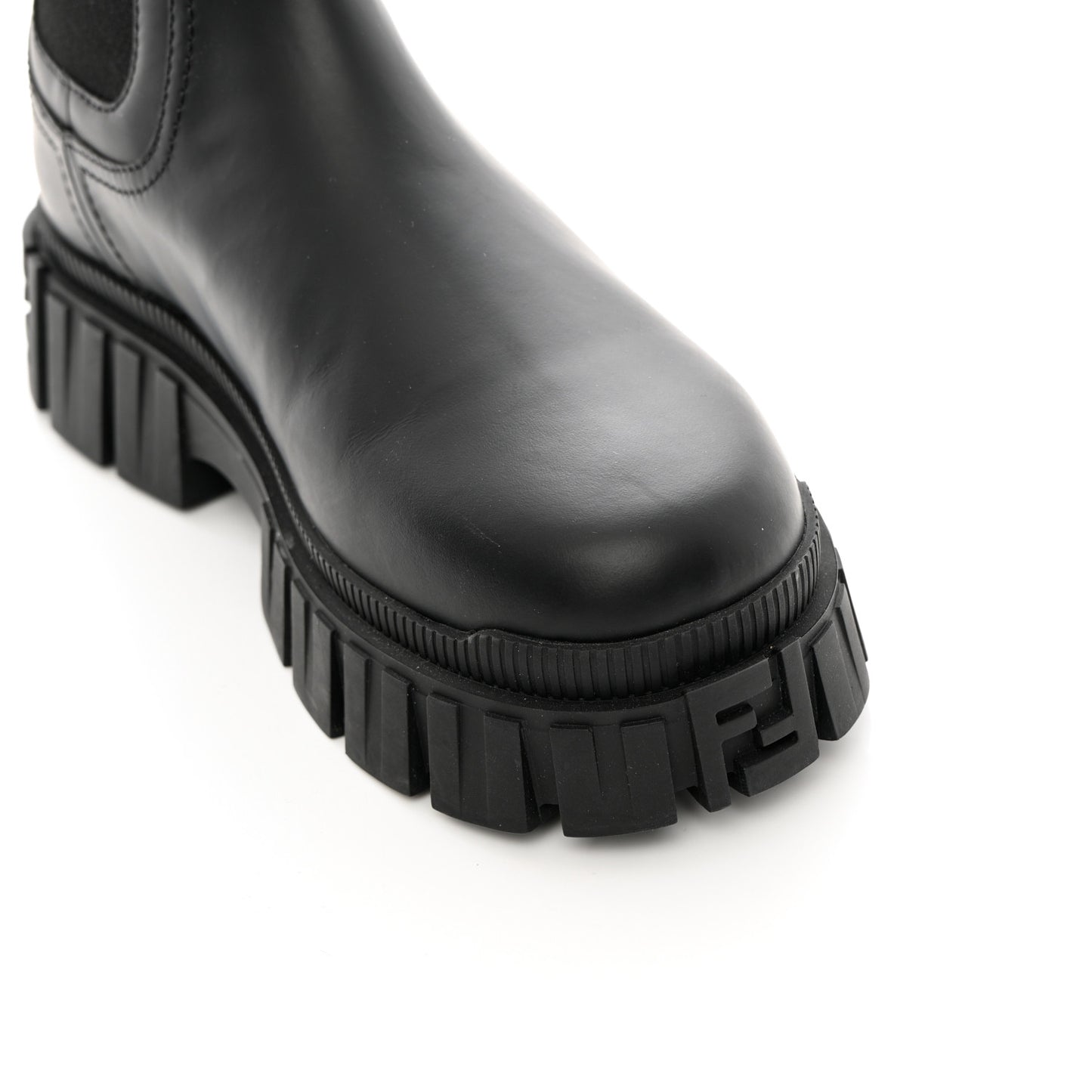 Calfskin Rubber Fendi Force Chelsea Boots 36.5 Black