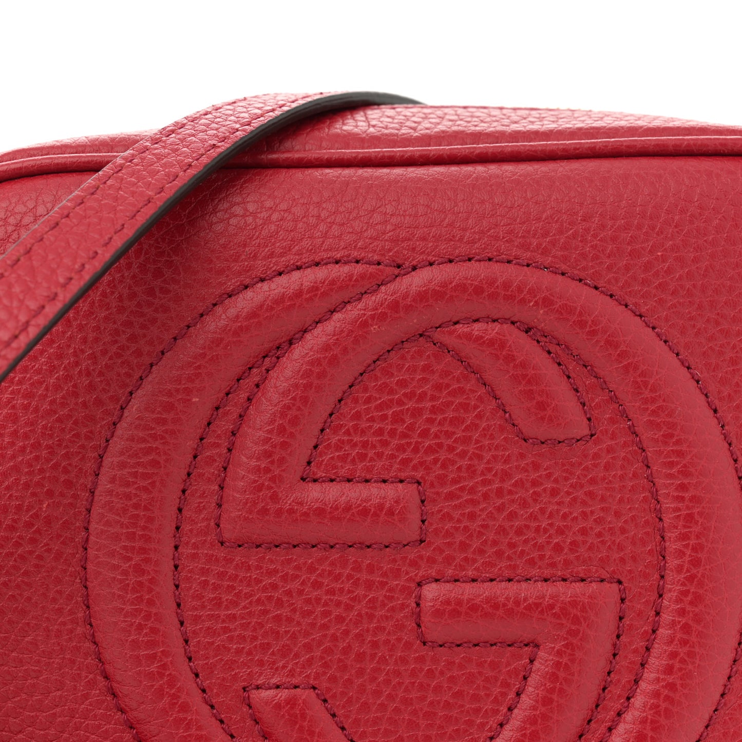Pebbled Calfskin Small Soho Disco Bag Vibrant Red