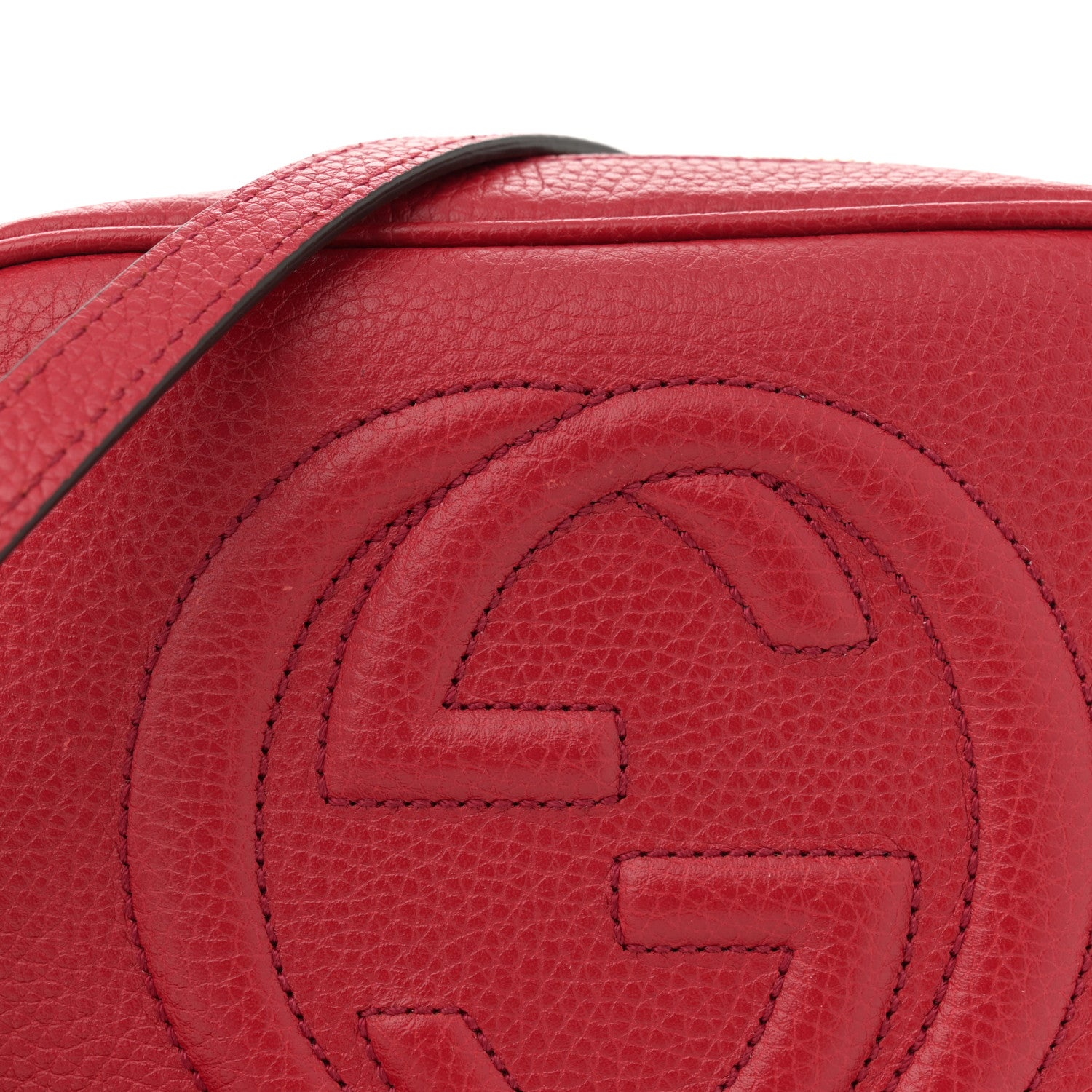 Gucci Pebbled Calfskin Small Soho Disco Bag Vibrant Red 8 of 12