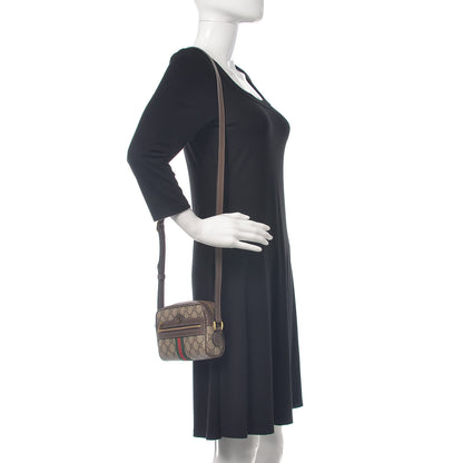 Gucci GG Supreme Monogram Web Mini Ophidia Shoulder Bag Brown 2 of 10