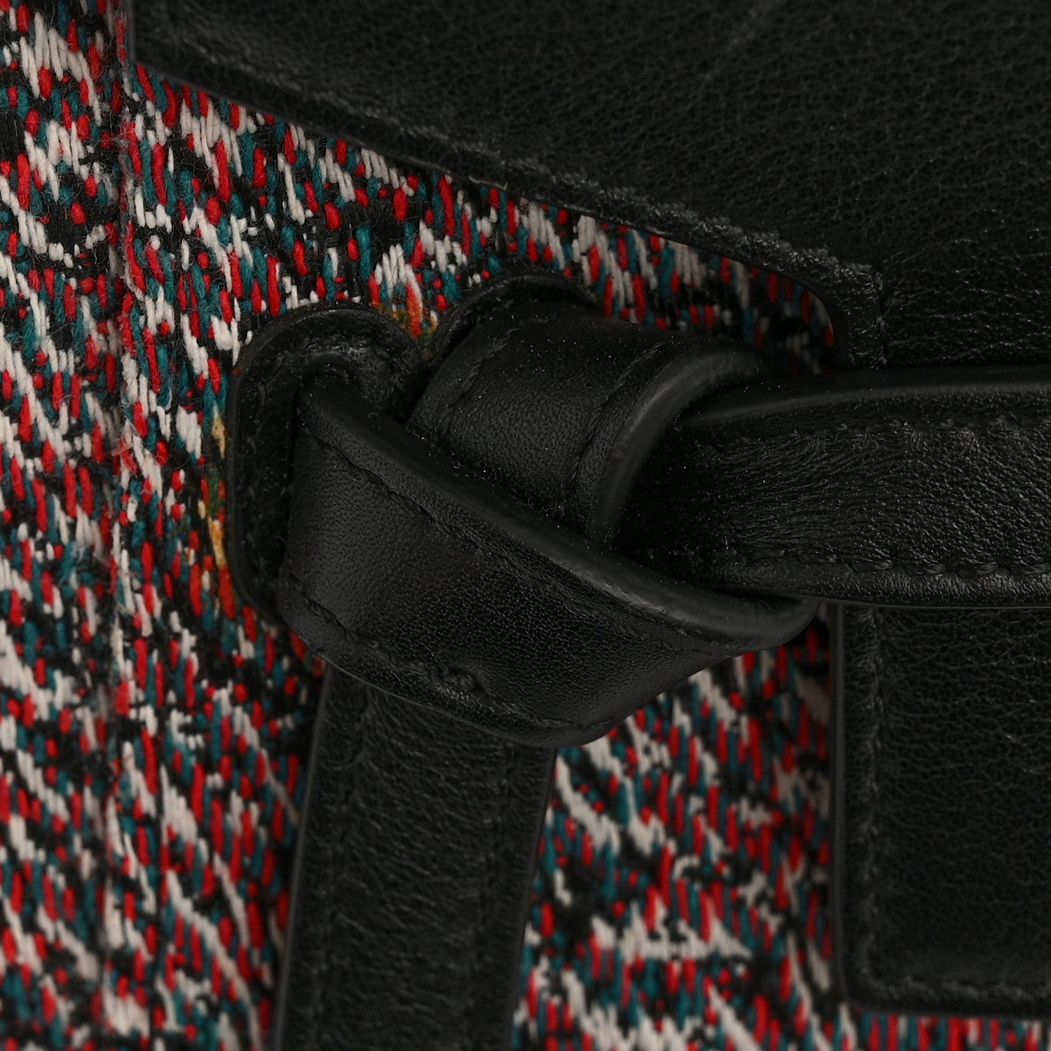 Celine Tweed Calfskin Small Belt Bag Black Multicolor 14 of 14