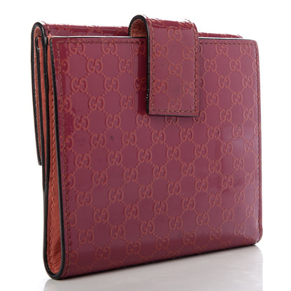 Gucci Patent Microguccissima Lovely Heart French Flap Wallet Red 3 of 11