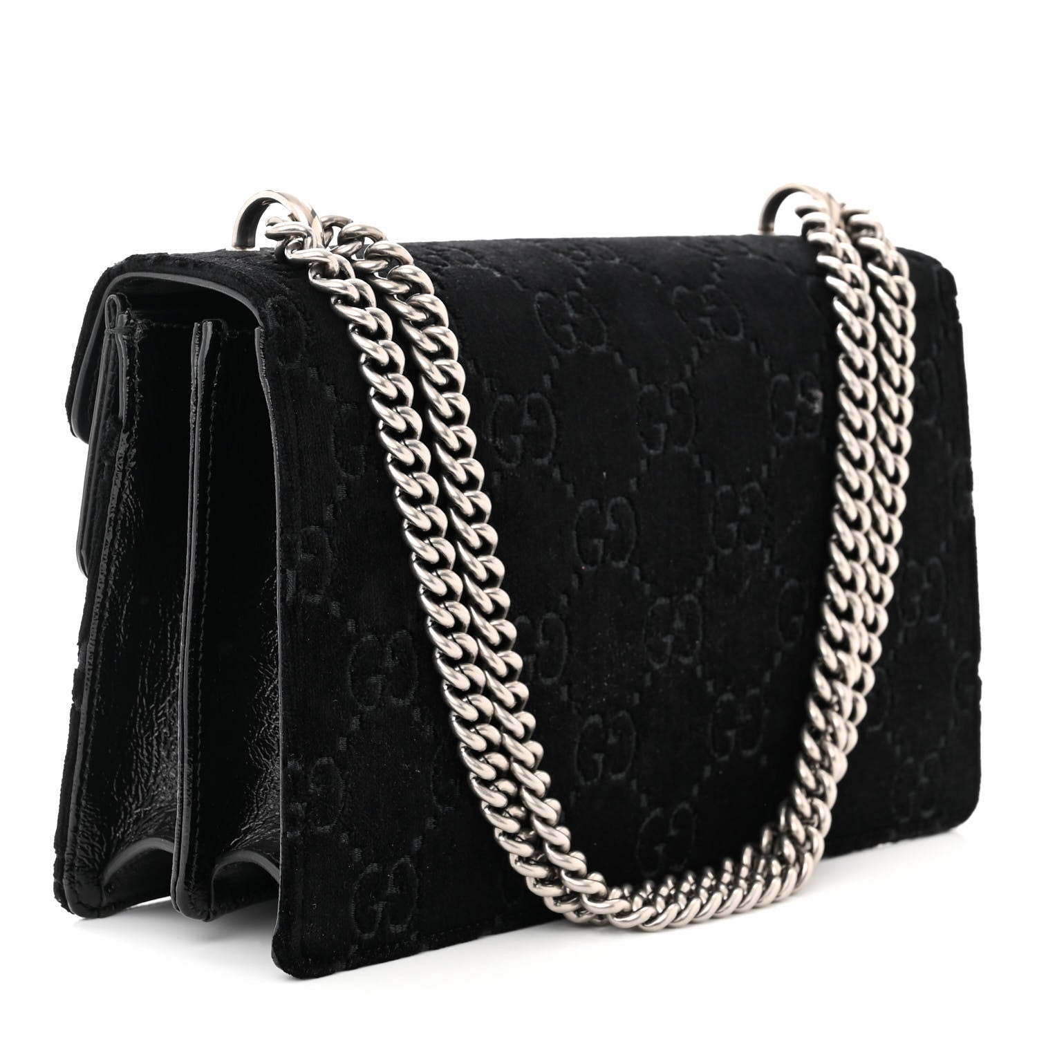 Gucci Velvet GG Monogram Small Dionysus Shoulder Bag Black 3 of 10