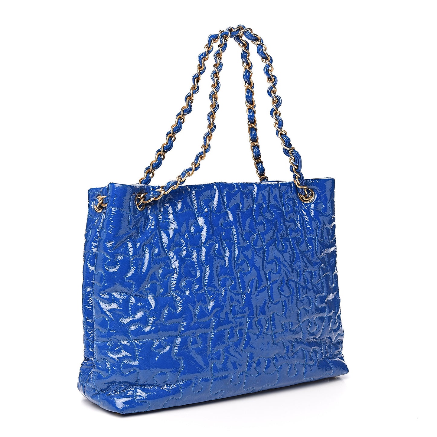 Patent Puzzle Tote Electric Blue