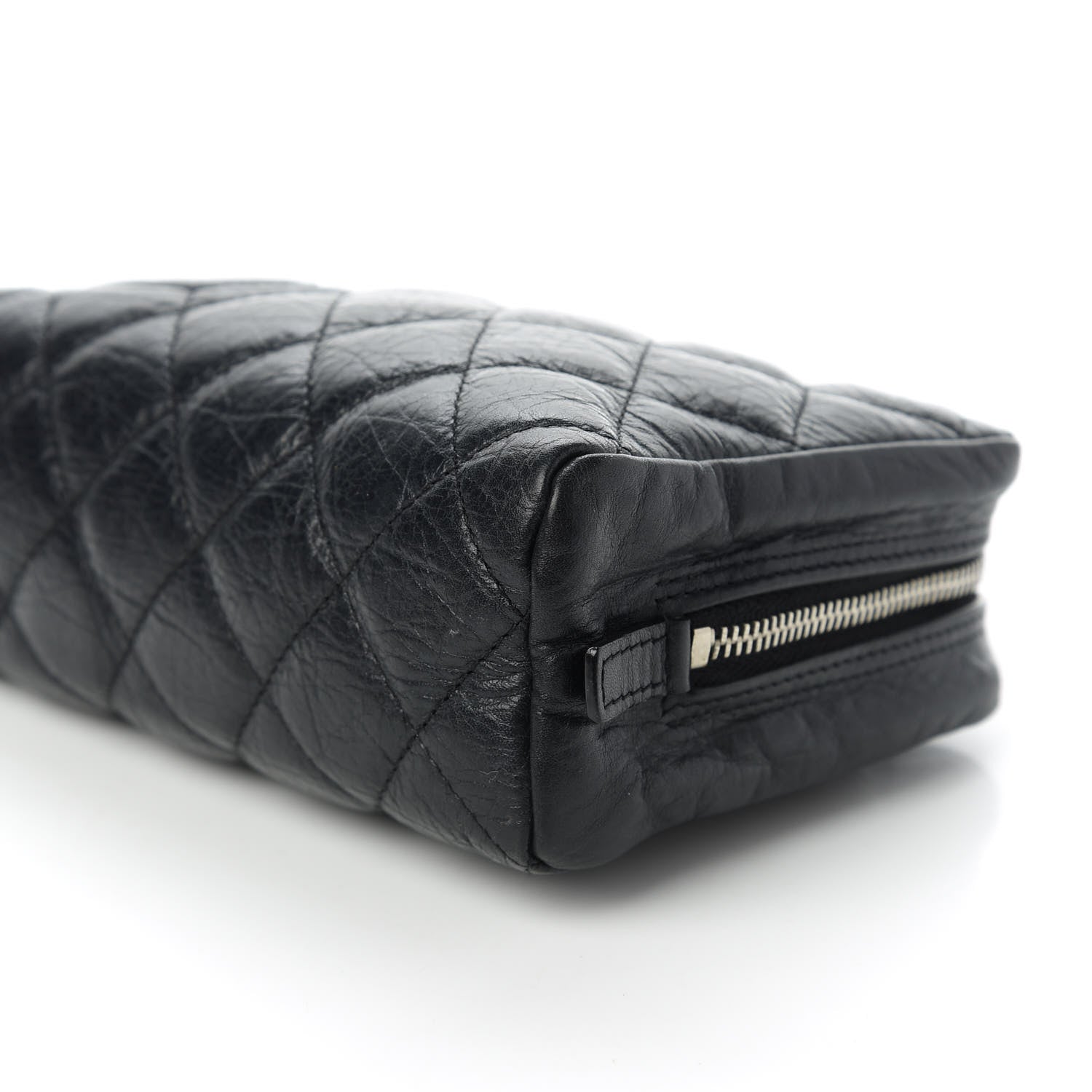 Chanel Aged Calfskin Quilted Cambon Cosmetic Case Black 7 of 10