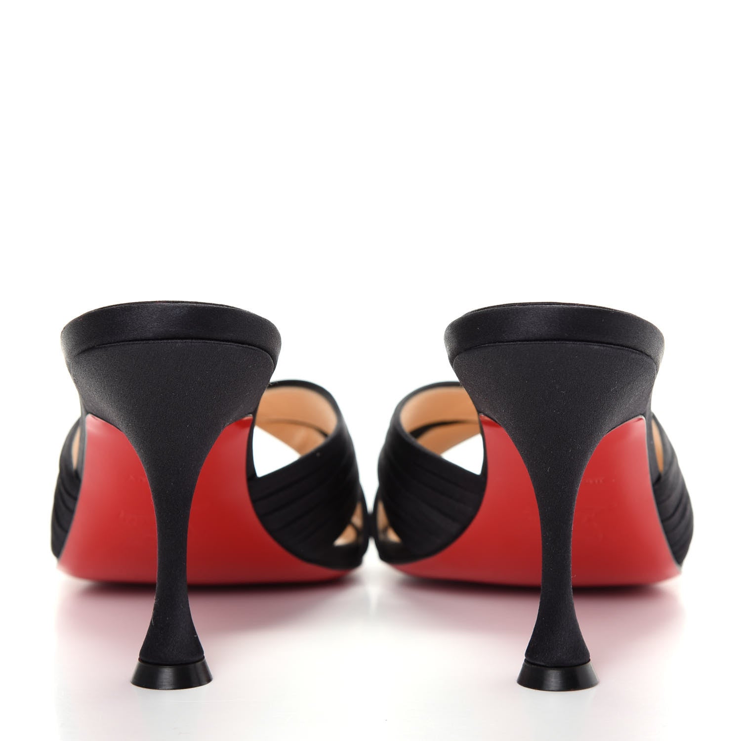 Christian Louboutin Crepe Satin Nicol Is Back 85 Slide Sandals 38 Black 7 of 10