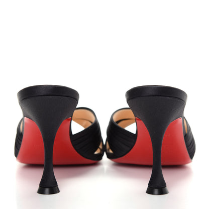 Christian Louboutin Crepe Satin Nicol Is Back 85 Slide Sandals 38 Black 7 of 10