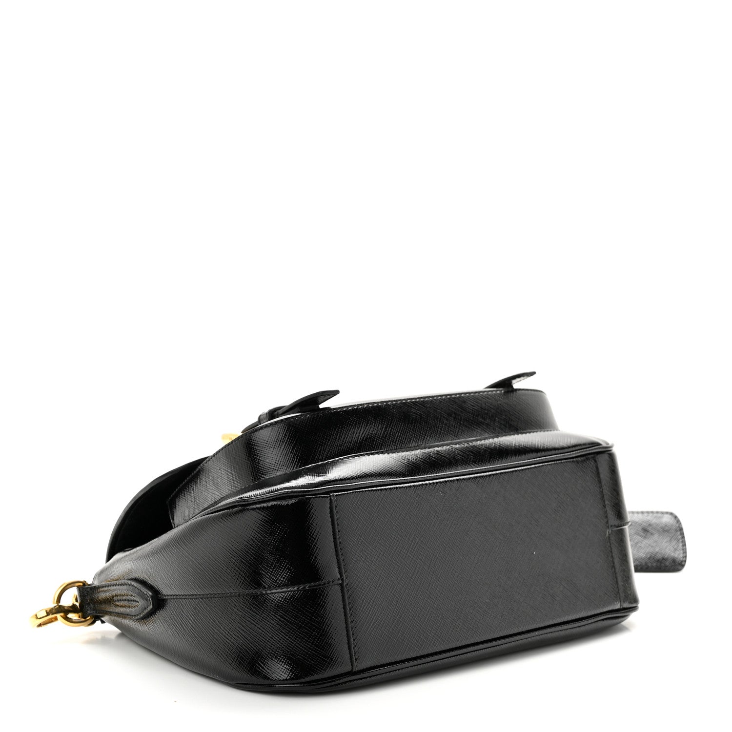 Prada Saffiano Vernice Messenger Bag Black 4 of 17