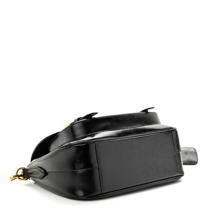 Prada Saffiano Vernice Messenger Bag Black 4 of 17