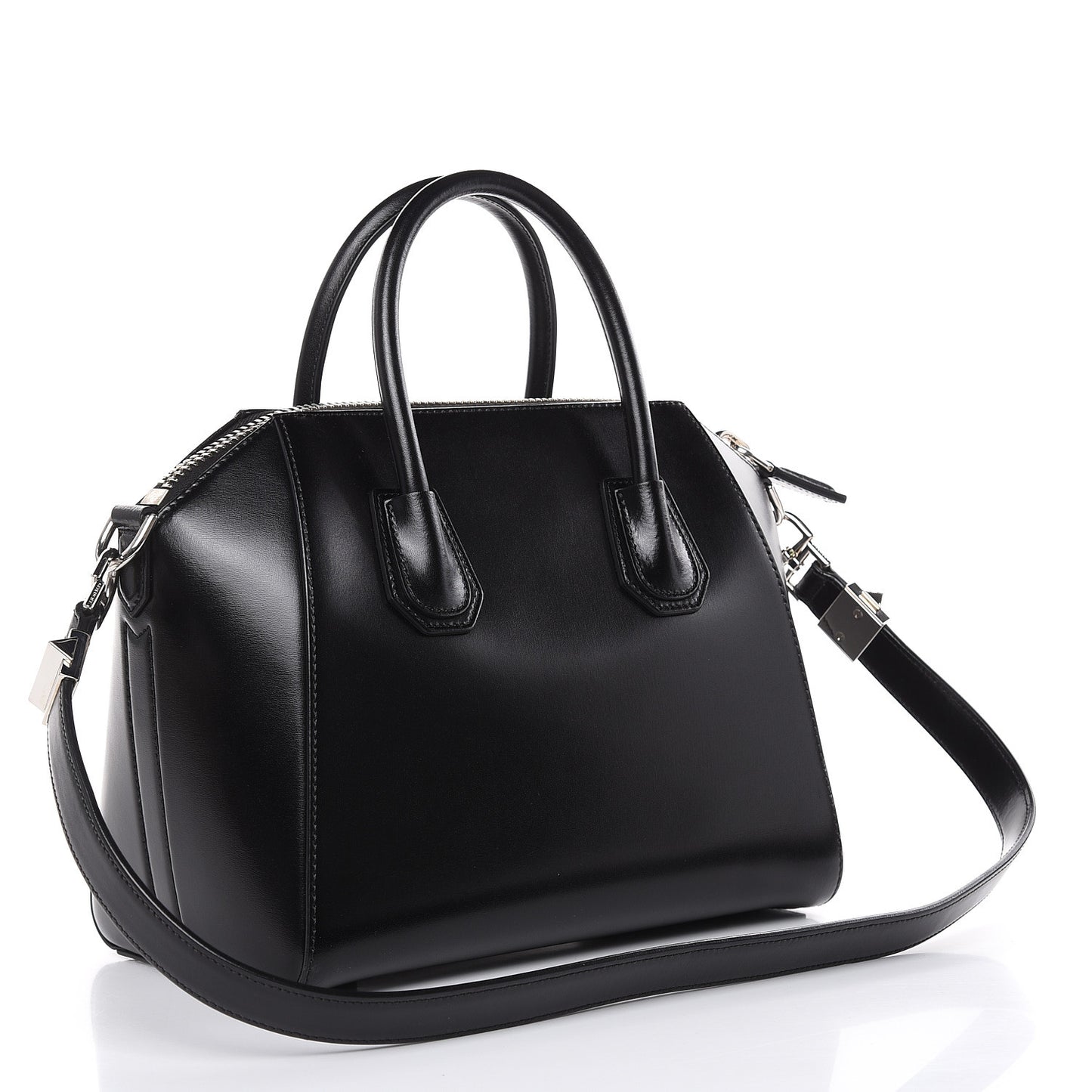 Shiny Lord Calfskin Small Antigona Black