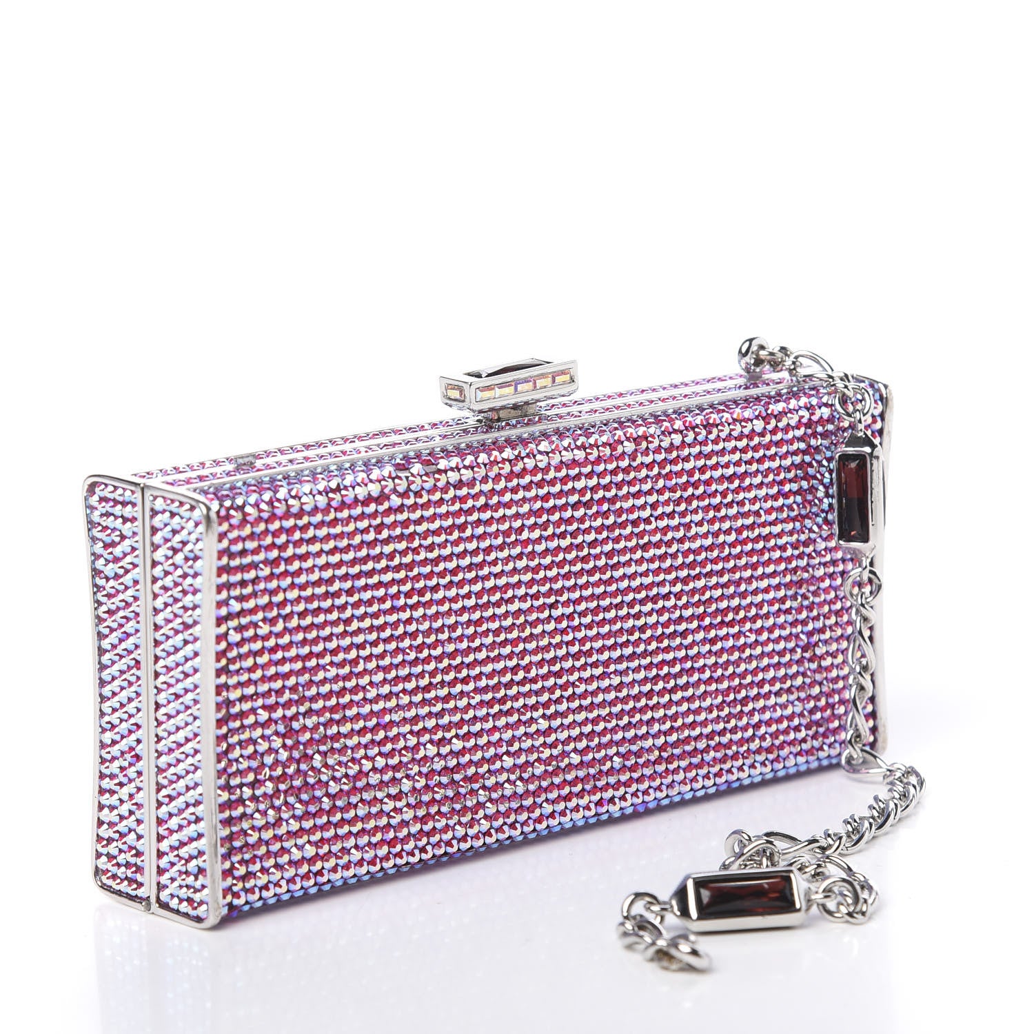 Judith Leiber Swarovski Crystal Minaudiere Clutch Pink 3 of 13