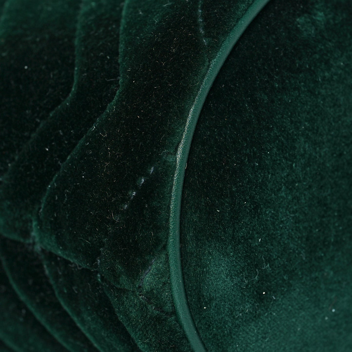Velvet Matelasse Mini GG Marmont 2.0 Bucket Bag Dark Green