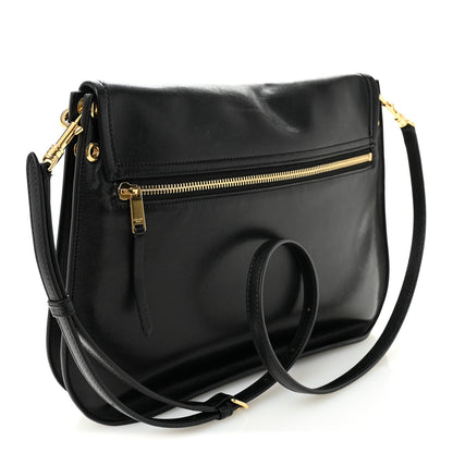Celine Shiny Lambskin Soft Triomphe Besace Bag Black 3 of 9
