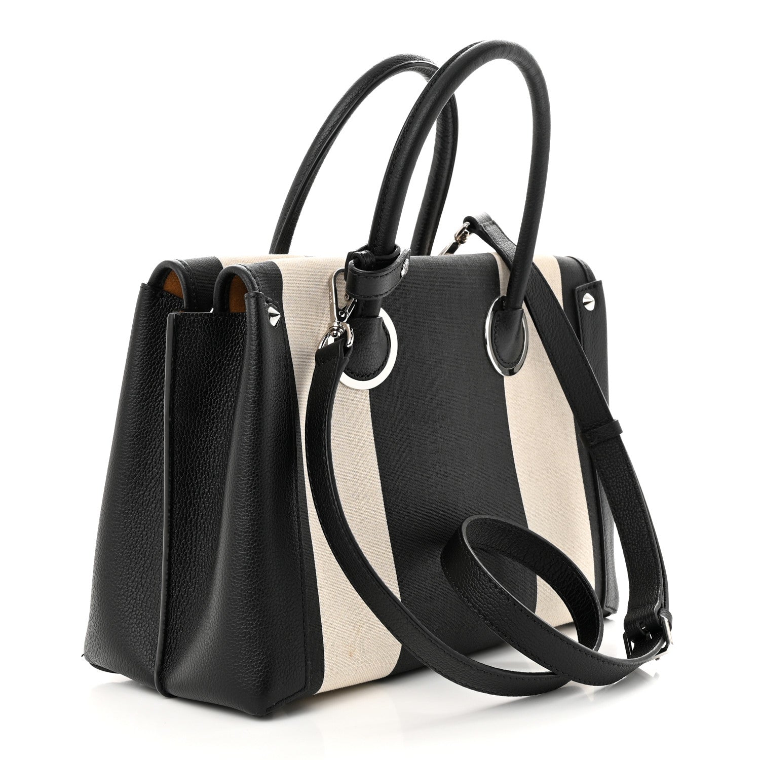 MCM Canvas Neo Milla Tote Black White 3 of 10