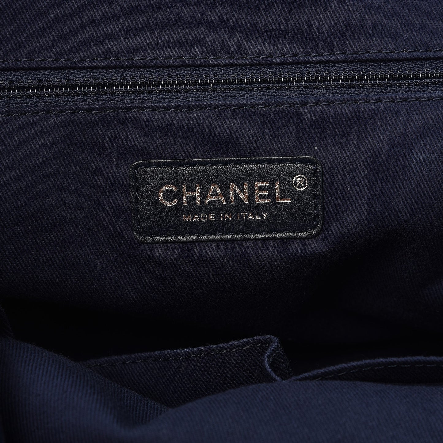 Canvas Sequin Large Deauville Tote Navy