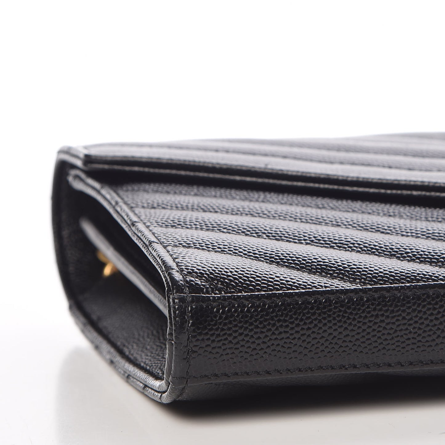 Grain De Poudre Matelasse Chevron Monogram Chain Wallet Black