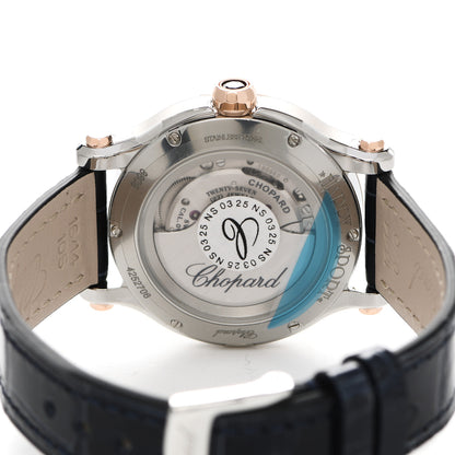 Chopard Stainless Steel 18K Rose Gold Alligator 5 Diamond 33mm Happy Sport Automatic Watch 4 of 6