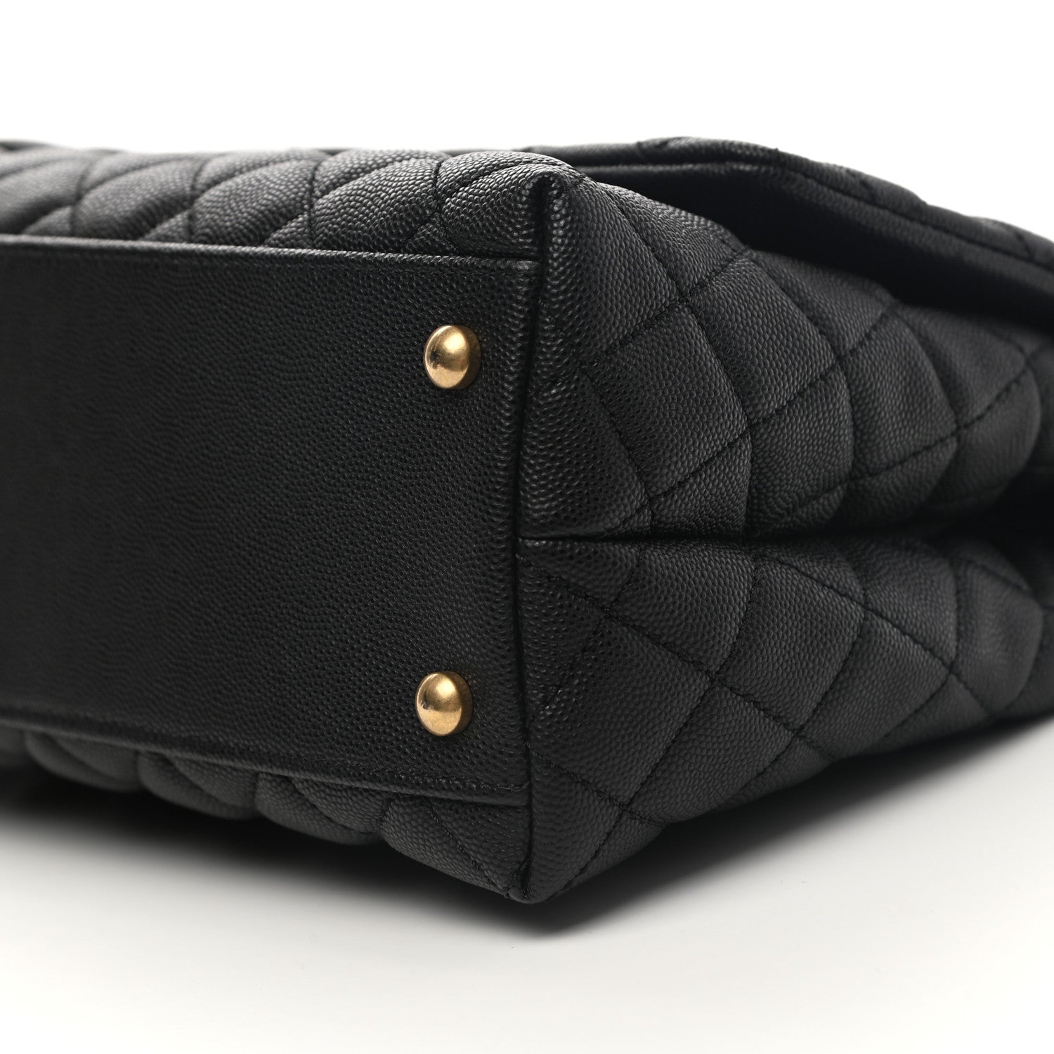 Chanel Caviar Lizard Embossed Quilted Small Coco Handle Flap Black 9 of 9
