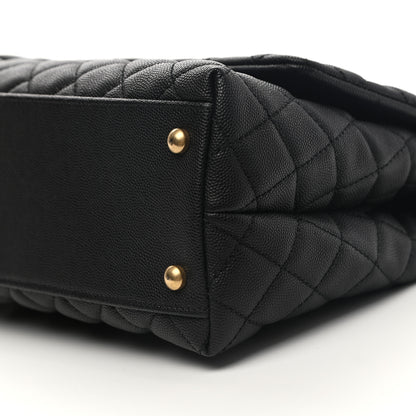 Chanel Caviar Lizard Embossed Quilted Small Coco Handle Flap Black 9 of 9