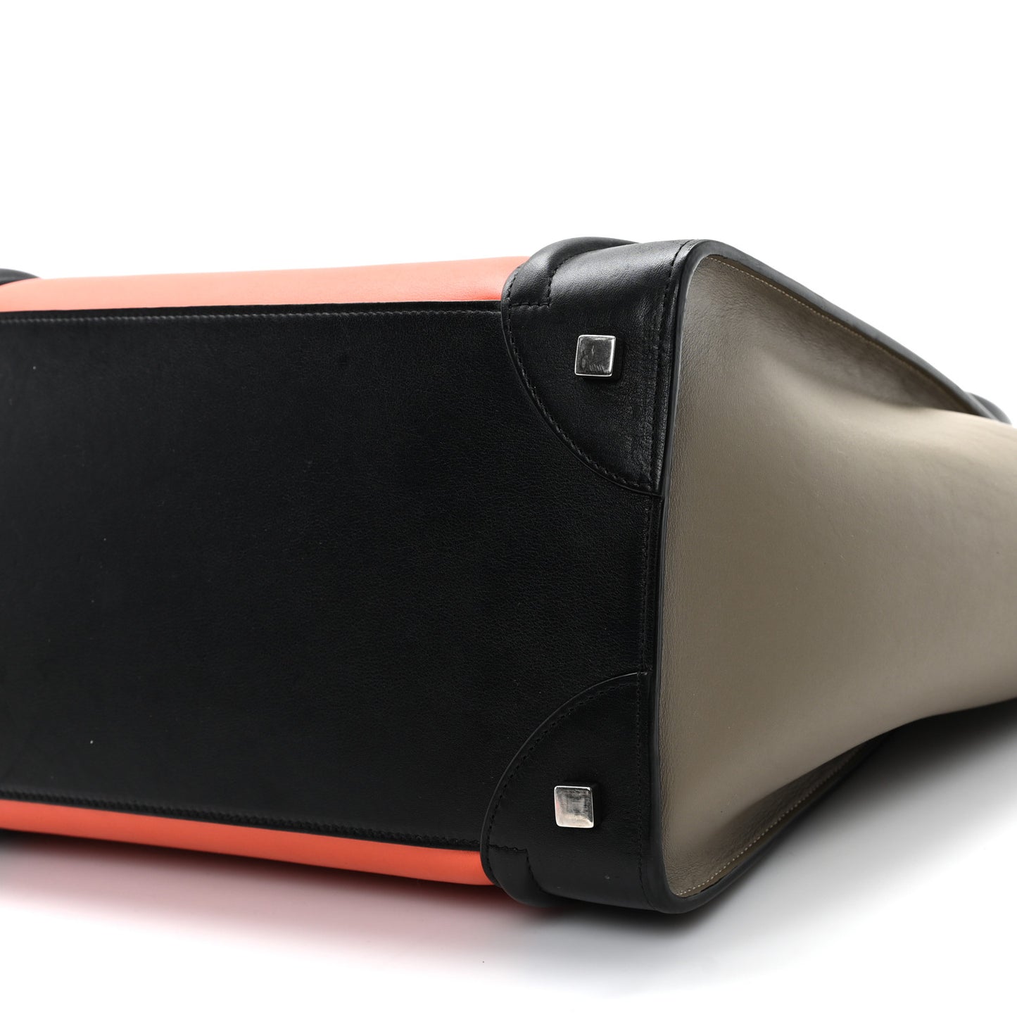 Elephant Calfskin Mini Tri-Color Luggage Bright Orange