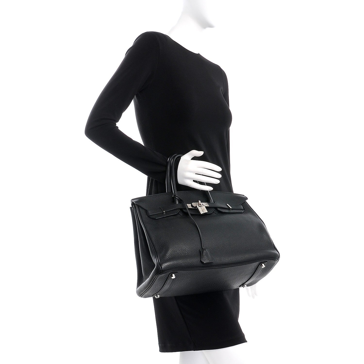 Hermes Taurillon Clemence Birkin 35 Black 2 of 32